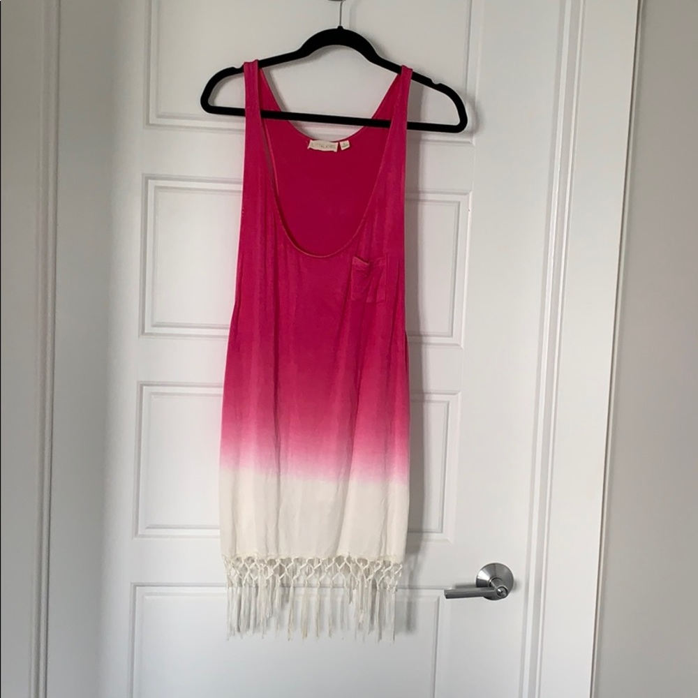 Ombré fringe beach cover up